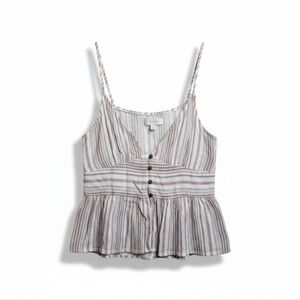 Be Cool Striped V-Neck Cami Tank Top - Size S